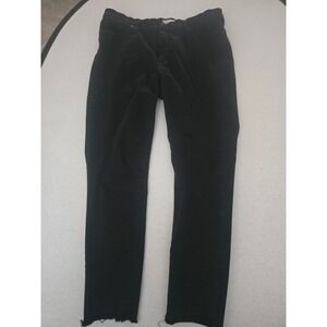 Madewell 9 Inch High Rise Skinny Black Jeans Raw Hem Distressed Size 34